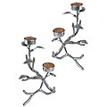 Silver Twig-n-Leaf Tealight Holders (Set of 2)
