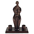 Mother and Daughter Aluminum Shabbat Candleholder