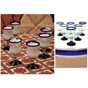 Set of 6 'Spring' Blown Glasses (Mexico)