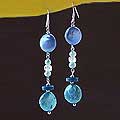 Silver 'Spring Showers' Blue Pearl/ Chrysocolla Earrings (Thailand)
