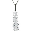 10k Gold White Topaz and Black Diamond Necklace
