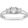 10k White Gold Created White Sapphire Ring