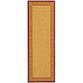 Indoor/ Outdoor Oceanview Natural/ Red Runner (2'4 x 6'7)