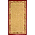 Indoor/ Outdoor Oceanview Natural/ Red Rug (2'7 x 5')