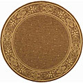 Indoor/ Outdoor Summer Brown/ Natural Rug (6'7 Round)