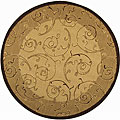 Indoor/ Outdoor Oasis Natural/ Brown Rug (6'7 Round)