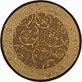 Courtyard Indoor/ Outdoor Oasis Brown/ Natural Polypropylene Rug (5'3 Round)