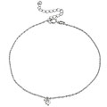 Icz Stonez Sterling Silver Cubic Zirconia Heart Anklet