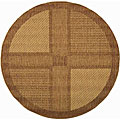 Indoor/ Outdoor Lakeview Brown/ Natural Rug (5'3 Round)