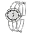 Geneva Women's Platinum Oval Face Cuff Watch