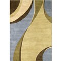 Hand-tufted Multicolor Waves Rug (5' x 8')
