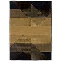 Laguna Beige/ Black Polypropylene Rug (2'5 x 4'5)