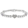 DB Designs Sterling Silver Diamond Accent Heart Bracelet
