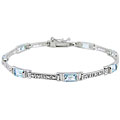 Glitzy Rocks Sterling Silver Blue Topaz and Diamond Accent Bracelet