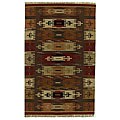 Hand-woven Dhurry Wool Rug (5' x 8')