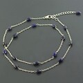 Sterling Silver Unpolished Sapphire 27-inch Necklace (India)