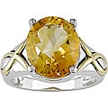 Sterling Silver and 10k Gold Citrine Ring