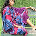 Women's Batik 'Exotic Blue' Robe (Indonesia)