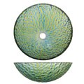 Geyser Hand-painted / Textured Tempered Glass Bathroom Vessel Sink