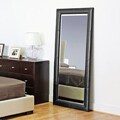 Elayne Black Bi-cast Leather Floor Mirror