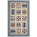 Hand-hooked Sailor Ivory Wool Rug (2'9 x 4'9)