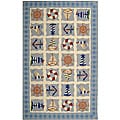 Hand-hooked Sailor Ivory Wool Rug (3'9 x 5'9)