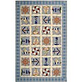 Hand-hooked Sailor Ivory Wool Rug (5'3 x 8'3)