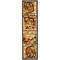 Hand-hooked Winery Gold/ Multi Wool Runner (2'6 x 6')
