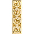 Hand-hooked Rooster Gold Wool Runner (2'6 x 10')