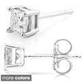 14k Gold 1/2ct TDW Princess-cut Diamond Stud Earrings (G-H, SI1-SI2)