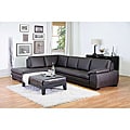 Angela Dark Brown 2-piece Leather Sectional Sofa