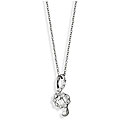 Nexte Silvertone Cubic Zirconia Treble Cleft Necklace