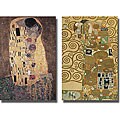 Klimt 'The Kiss and Fulfillment' 2-piece Canvas Art