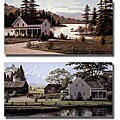 Saunders 'Out on the Lake' and 'Red Tractor' 2-piece Canvas Art