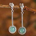 Sterling Silver 'Peace Vision' Opal Drop Earrings (Peru)