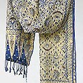 Silk 'Royal Java Blue' Batik Scarf (Indonesia)