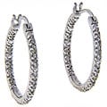 Sterling Silver 1/4ct TDW Diamond Hoop Earrings