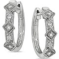 10k White Gold Diamond Hoop Earrings (I-J, I2)