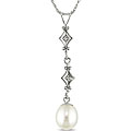 10k Gold FW Rice Pearl Drop Necklace (6.5-7 mm)