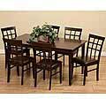 Justin 7-piece Bi-cast Leather and Wood Dining Set