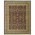 Persian Beige/ Burgundy/ Green Viscose Rug (2' x 6'1)