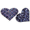 Sterling Silver Purple Crystal Studded Heart Earrings