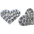 Sterling Silver Clear Crystal Heart Earrings