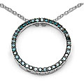 Sterling Silver 2/5ct TDW Blue Diamond Necklace (I2-I3)