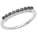 Malaika Sterling Silver 1/10ct TDW Black Diamond Ring