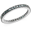 Malaika Sterling Silver 5/8ct TDW Blue Diamond Eternity Band (I2-I3)