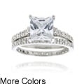 Icz Stonez Sterling Silver Princess-cut Cubic Zirconia Bridal-style Ring Set