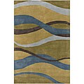Beneficial info on waves Doppler Hand-tufted Multicolor Wave Espresso Wool Rug (7'9 x 10'6)