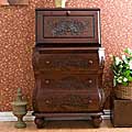 Hand-carved Walnut-finish Secretary Desk