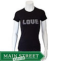Crazy Haute Women's Rhinestone 'Love' T-shirt